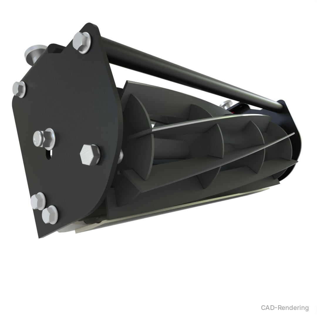 Falkenstein Consul Schneideinheit, Seitenansicht mit Verschraubung (CAD-Rendering)